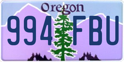 OR license plate 994FBU