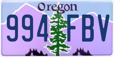 OR license plate 994FBV