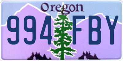 OR license plate 994FBY