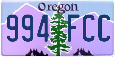 OR license plate 994FCC