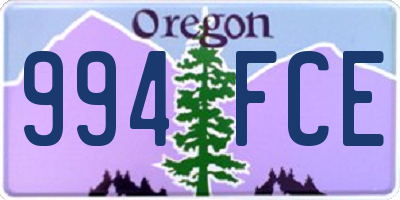 OR license plate 994FCE