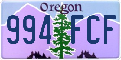 OR license plate 994FCF