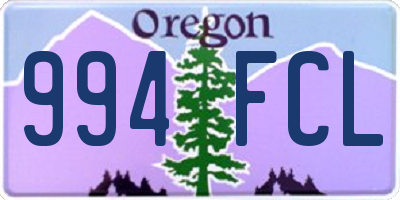 OR license plate 994FCL
