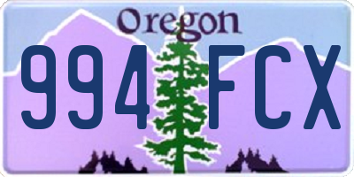 OR license plate 994FCX