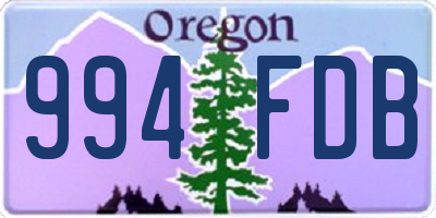 OR license plate 994FDB