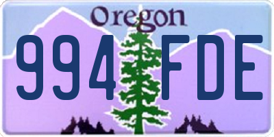 OR license plate 994FDE
