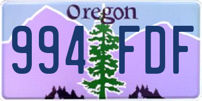 OR license plate 994FDF