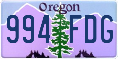 OR license plate 994FDG