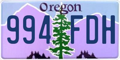 OR license plate 994FDH