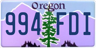OR license plate 994FDI