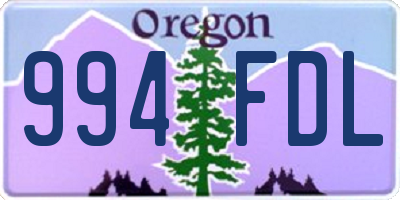 OR license plate 994FDL