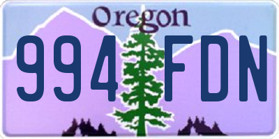 OR license plate 994FDN