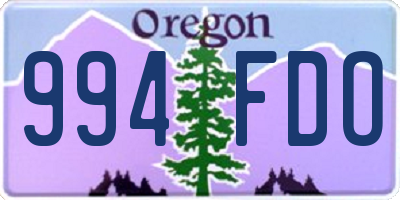 OR license plate 994FDO