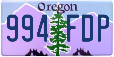 OR license plate 994FDP