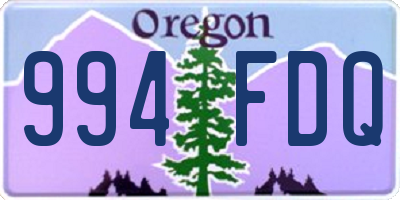 OR license plate 994FDQ