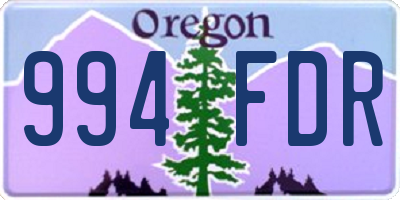 OR license plate 994FDR