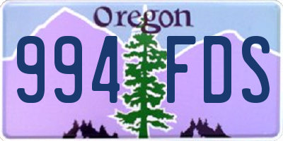OR license plate 994FDS