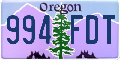 OR license plate 994FDT