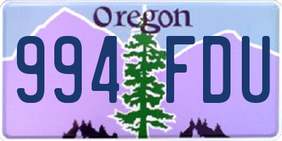 OR license plate 994FDU