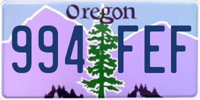 OR license plate 994FEF