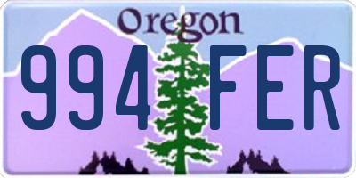 OR license plate 994FER