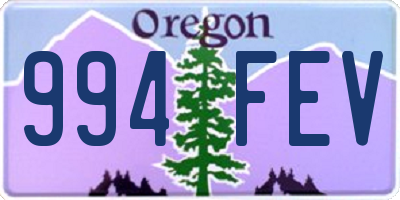 OR license plate 994FEV