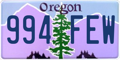 OR license plate 994FEW