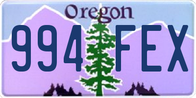 OR license plate 994FEX