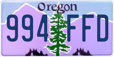 OR license plate 994FFD