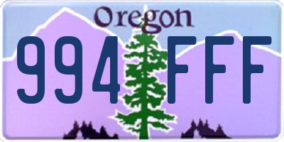 OR license plate 994FFF