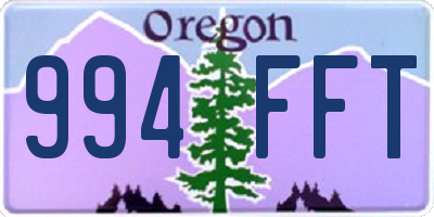 OR license plate 994FFT