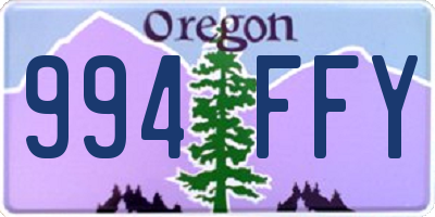 OR license plate 994FFY