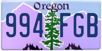 OR license plate 994FGB