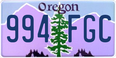 OR license plate 994FGC