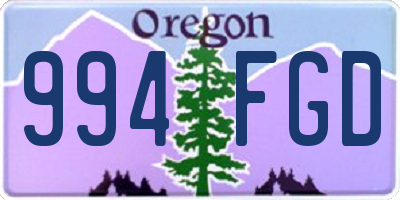 OR license plate 994FGD