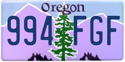 OR license plate 994FGF