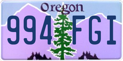 OR license plate 994FGI