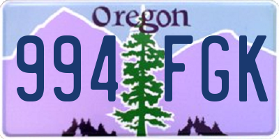 OR license plate 994FGK