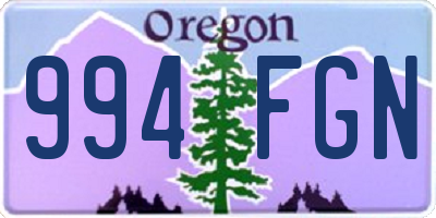 OR license plate 994FGN