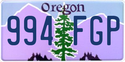 OR license plate 994FGP
