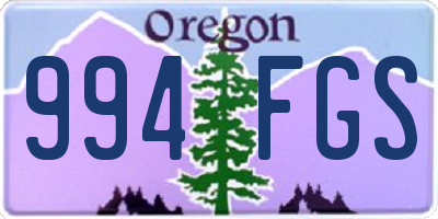 OR license plate 994FGS