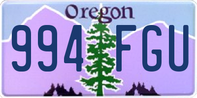 OR license plate 994FGU