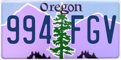 OR license plate 994FGV