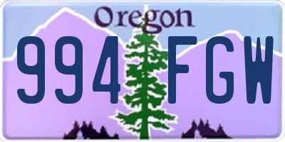 OR license plate 994FGW