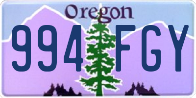 OR license plate 994FGY