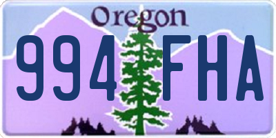 OR license plate 994FHA