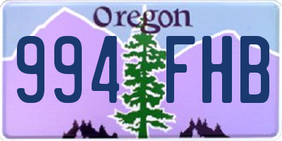 OR license plate 994FHB
