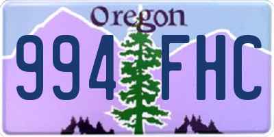 OR license plate 994FHC