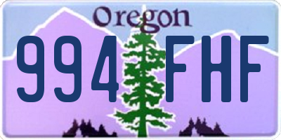 OR license plate 994FHF