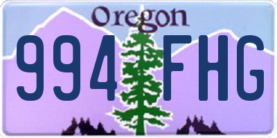 OR license plate 994FHG